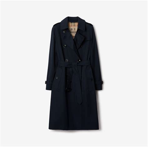 Long Kensington Heritage Trench Coat in Coal blue 